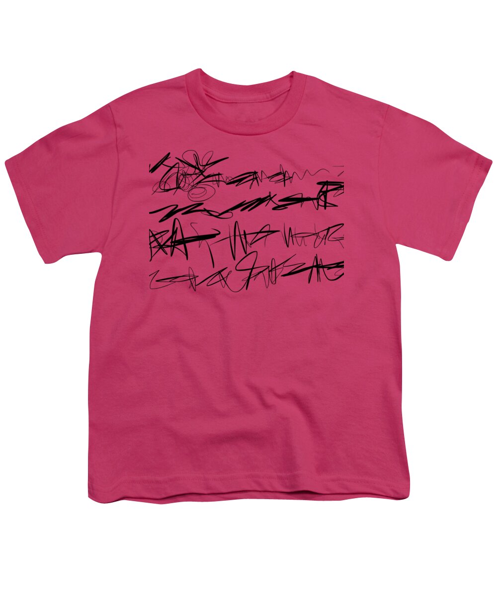 Writing Pattern Youth T-Shirt featuring the painting Sloppy Writing by Go Van Kampen
