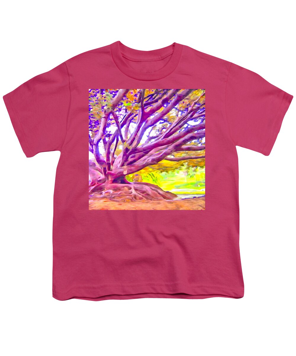 Tree Youth T-Shirt featuring the mixed media The Giving Tree 2 by Angelina Tamez