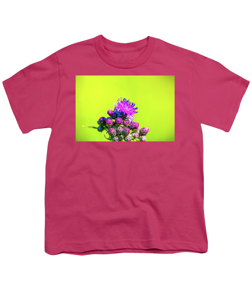 Flower Youth T-Shirt featuring the photograph Thistle June 2016. by Leif Sohlman