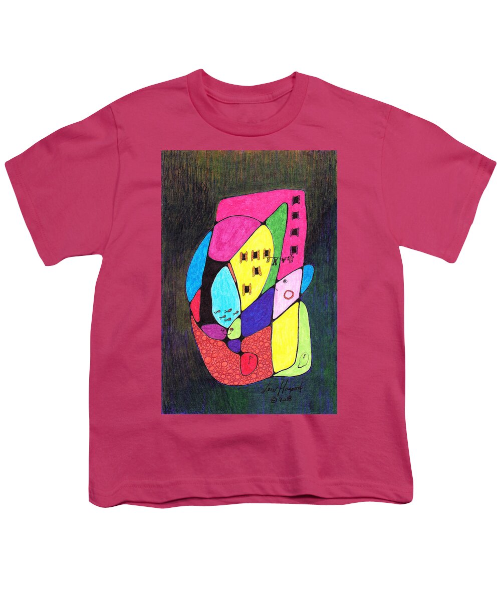 Lew Hagood Youth T-Shirt featuring the mixed media 46.ab.10 by Lew Hagood
