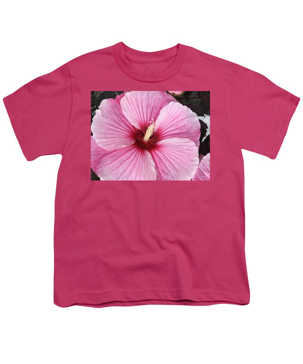 Hibiscus Youth T-Shirt featuring the photograph Fuschia Fantastic by Anjel B Hartwell