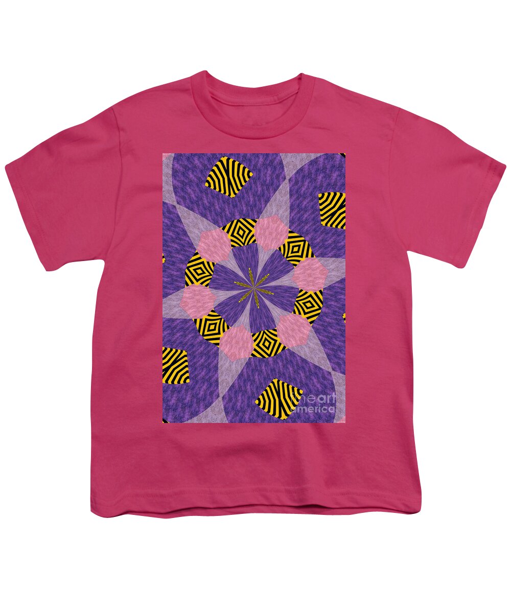 Purple Youth T-Shirt featuring the mixed media Ornament Number 69 by Alex Caminker