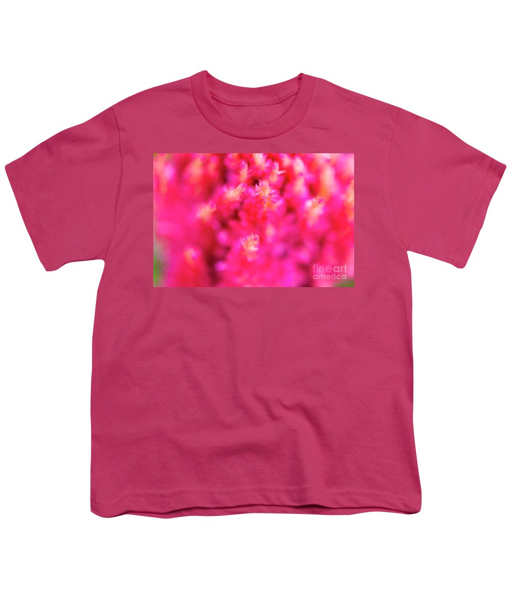 Abstract Youth T-Shirt featuring the photograph Pink Celosia Flower Abstract by Raul Rodriguez