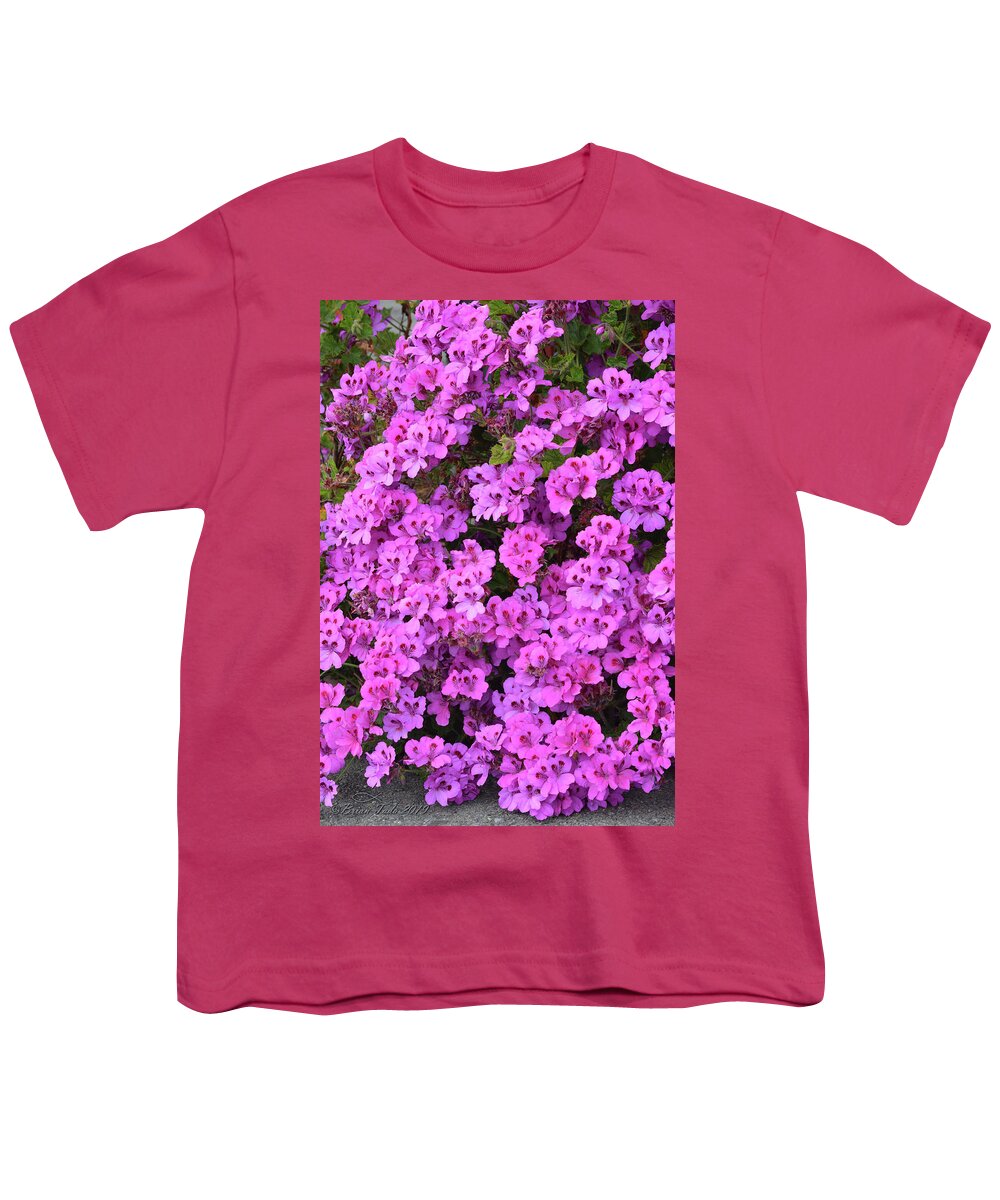Pink Youth T-Shirt featuring the photograph Pink Geranium, Oakland, California by Brian Tada