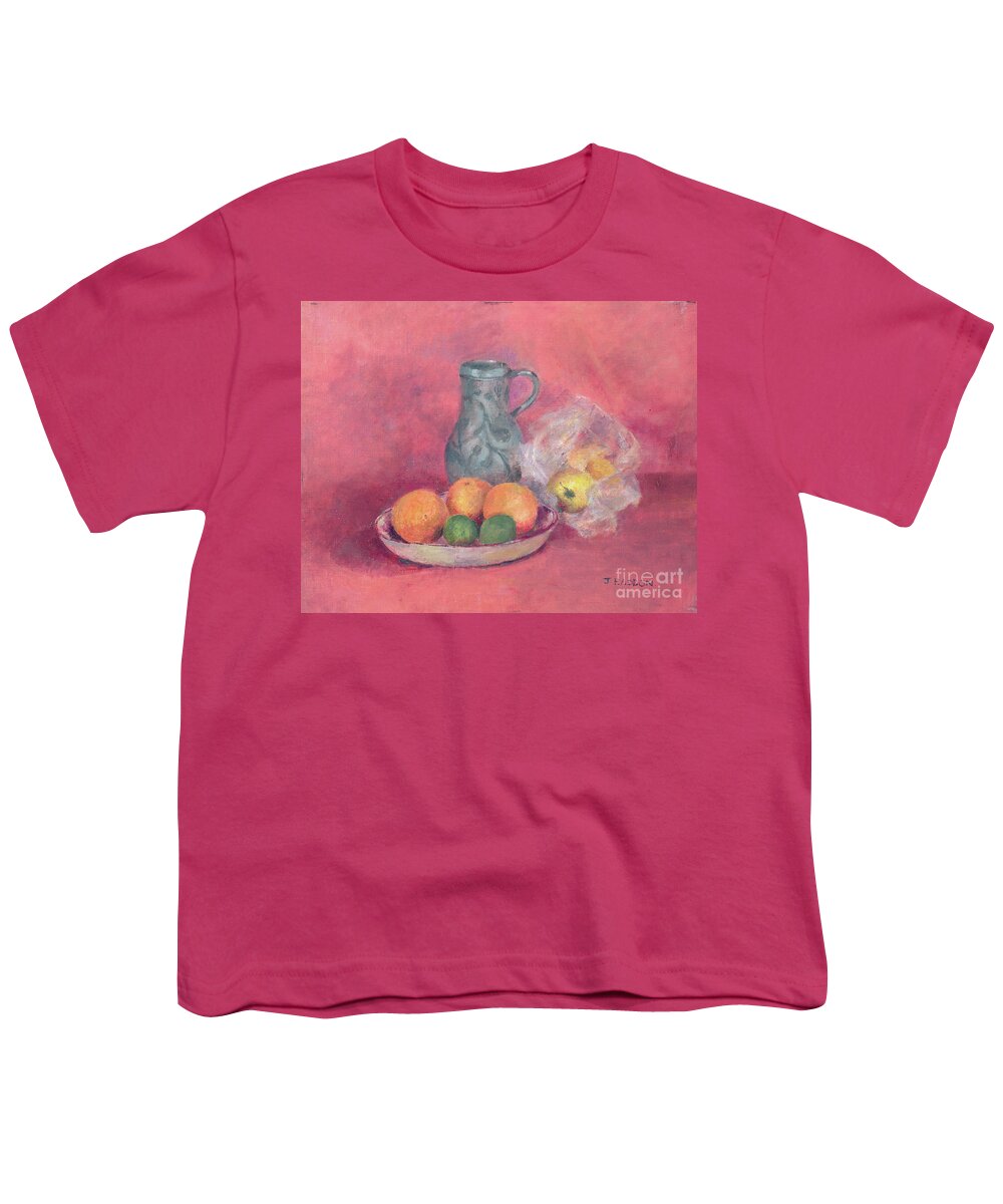 Lime Youth T-Shirt featuring the painting Still Life Of Fruit And Jug by Joyce Haddon