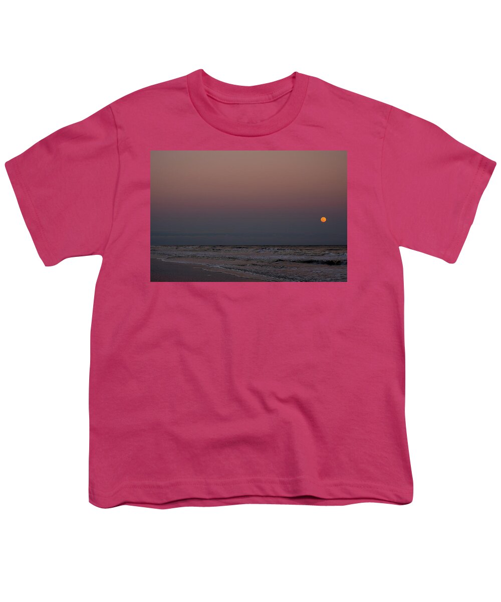 March 20 Youth T-Shirt featuring the photograph Super Worm Moon Over Hilton Head by Dennis Schmidt