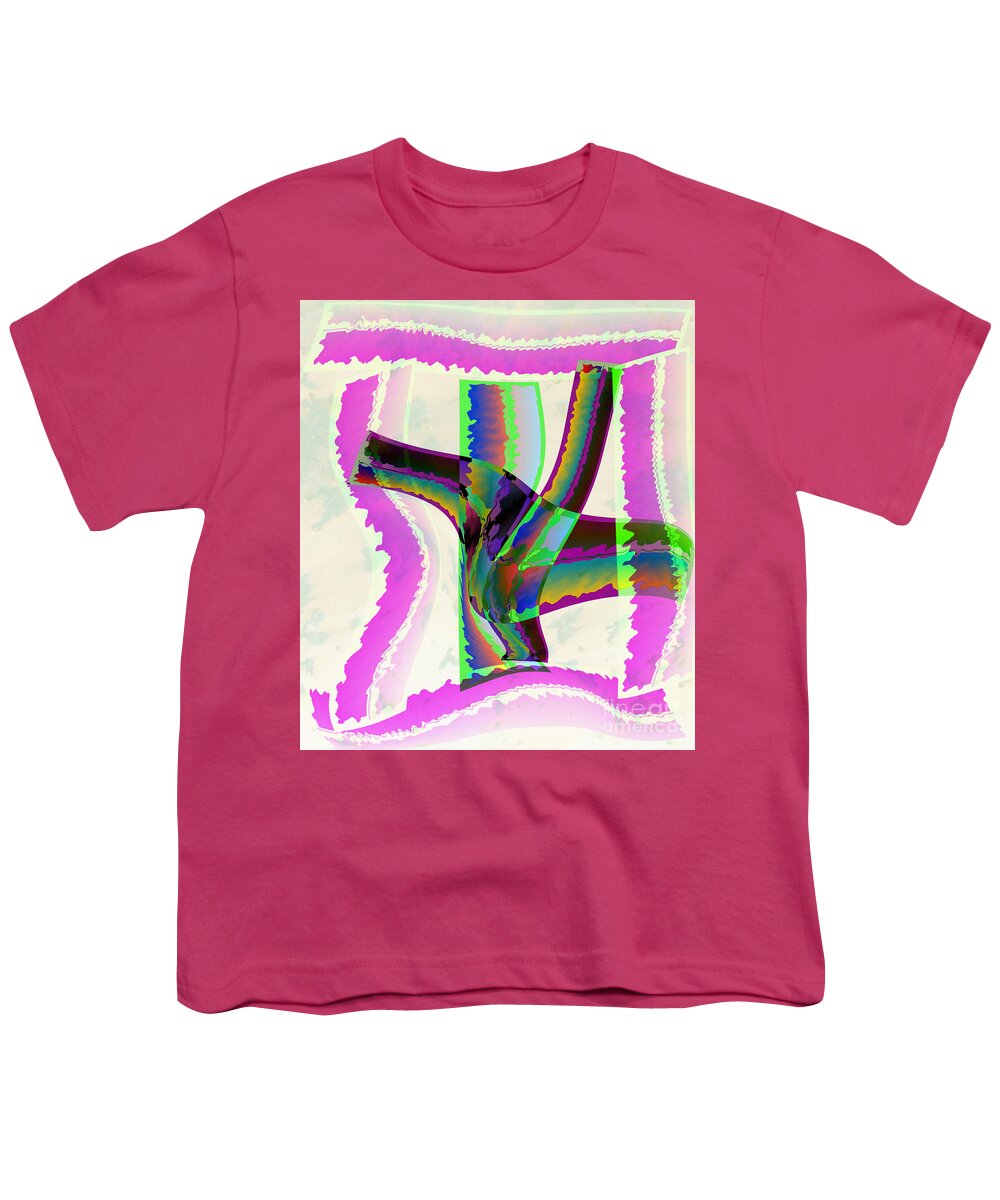 Ribbons Youth T-Shirt featuring the digital art Abstract Ribbons by Kae Cheatham