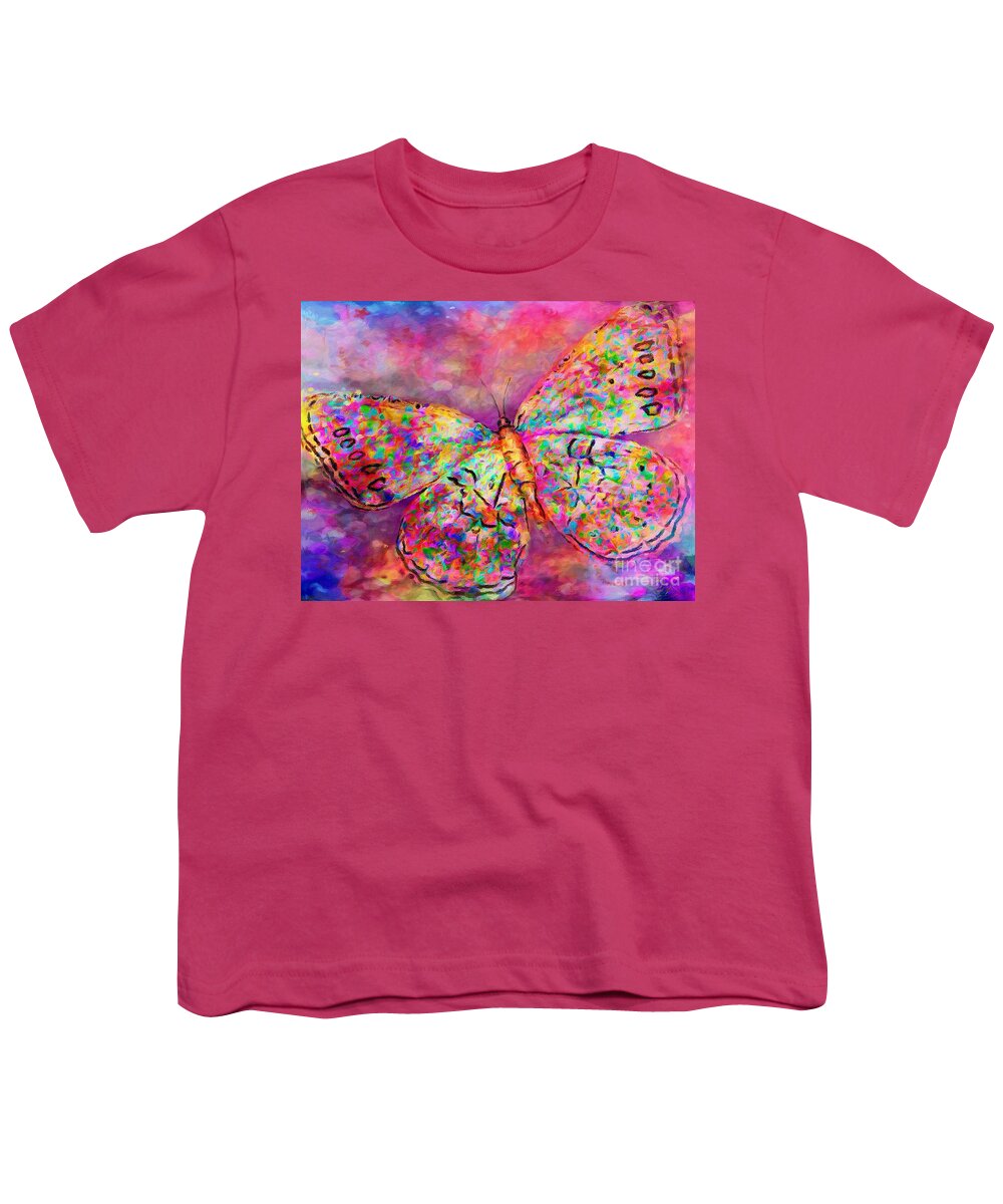 Ascending Butterfly Youth T-Shirt featuring the digital art Ascending Butterfly by Laurie's Intuitive