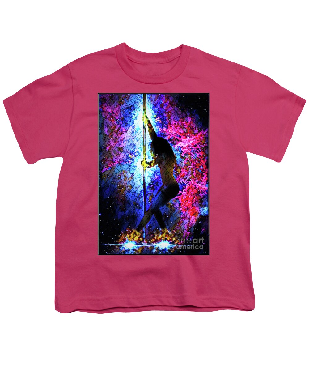 Dark Youth T-Shirt featuring the digital art Cosmic Dance Stained Glass by Recreating Creation