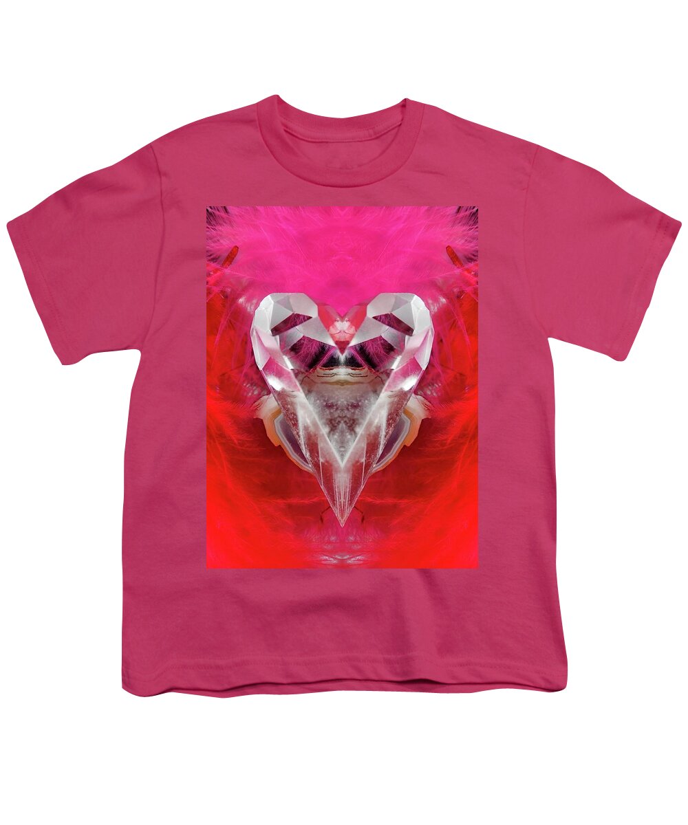  Youth T-Shirt featuring the photograph Feather/Crystal 11 by Lorella Schoales