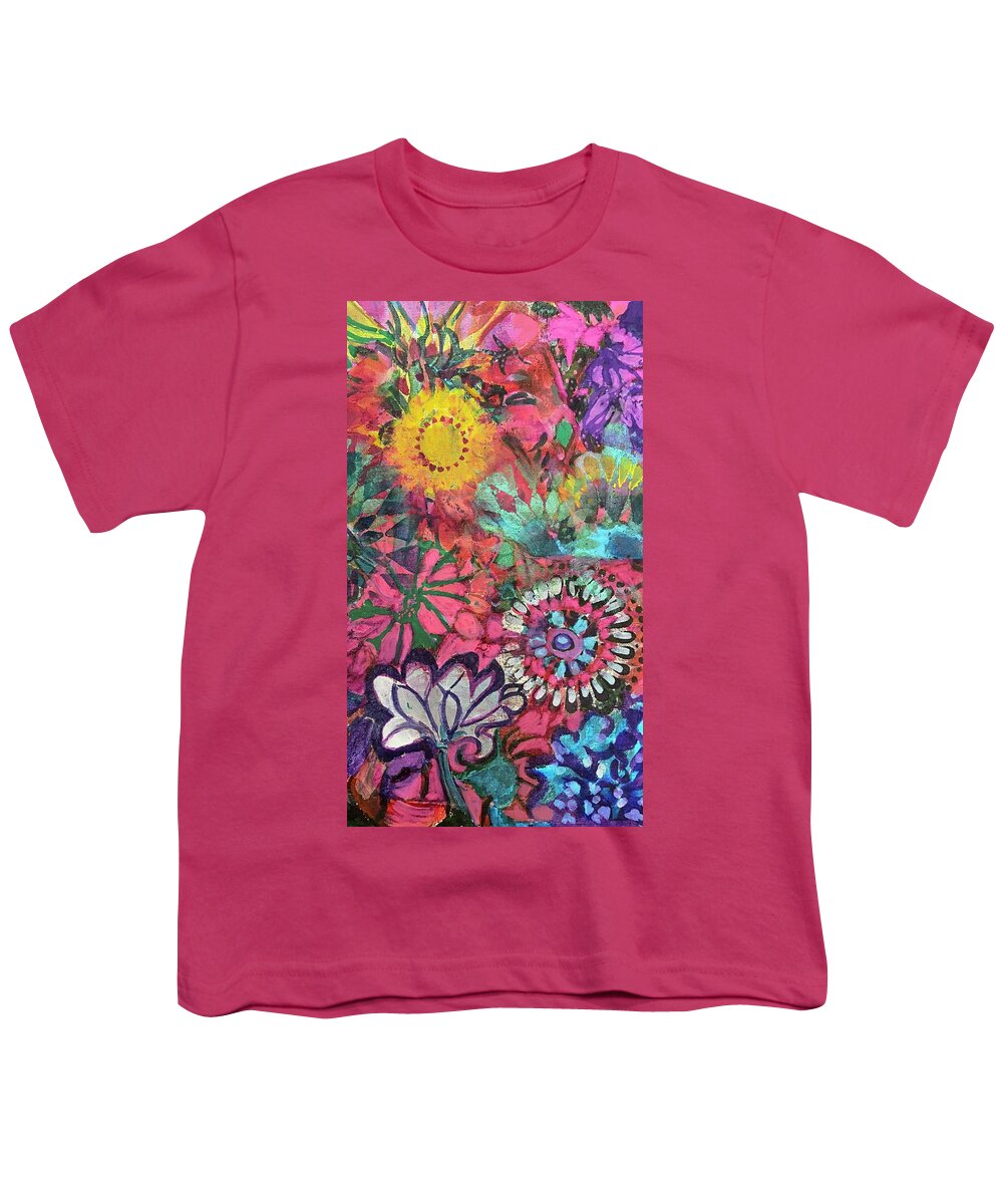 Floral Youth T-Shirt featuring the painting Birthday Gift for Suzanne by Tommy McDonell