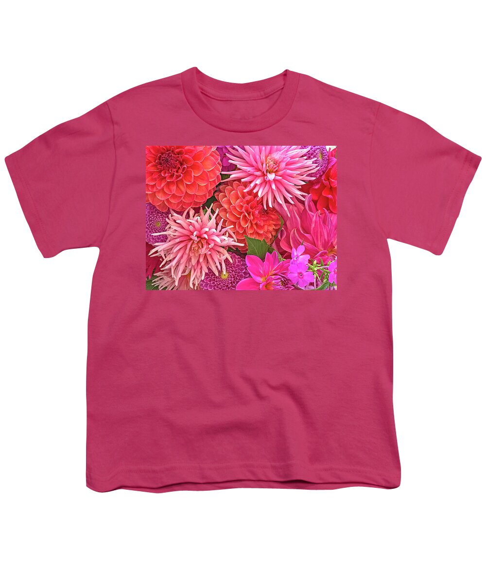 Dahlias Youth T-Shirt featuring the photograph Garden Beauties by Jill Love