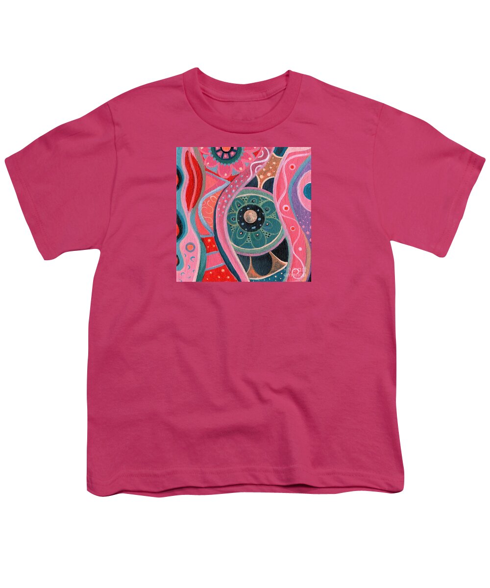 The Joy Of Design Liv By Helena Tiainen Youth T-Shirt featuring the painting The Joy of Design L I V by Helena Tiainen