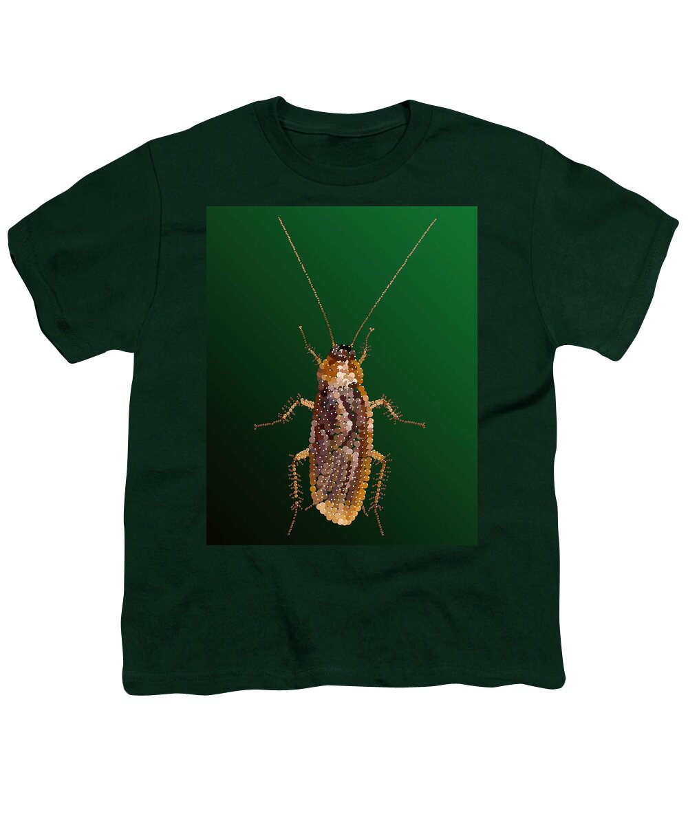 Cockroach Youth T-Shirt featuring the digital art Bedazzled Roach by R Allen Swezey