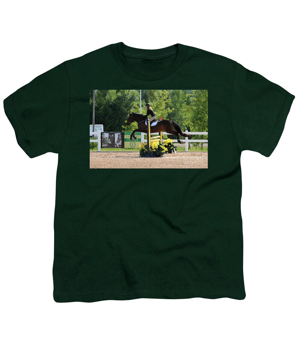 Horse Youth T-Shirt featuring the photograph 1jumper188 by Janice Byer