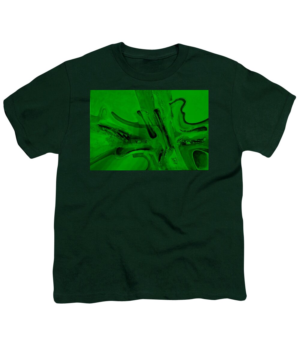 Abstract Painting Youth T-Shirt featuring the painting Abstract Art Green by Rob Hans