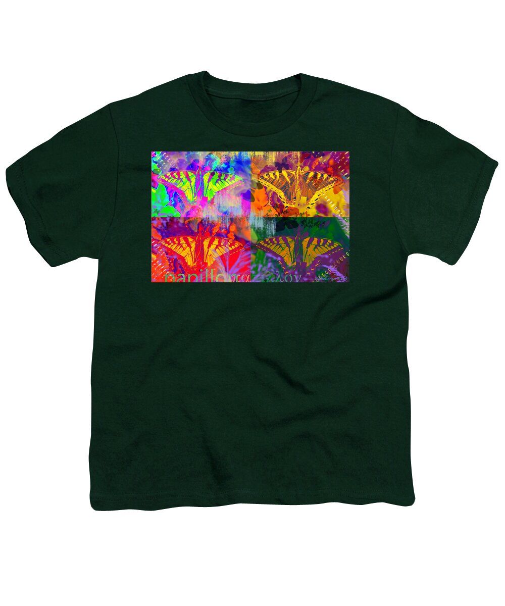 Butterfly Youth T-Shirt featuring the digital art Butterfly pet by Elaine Berger