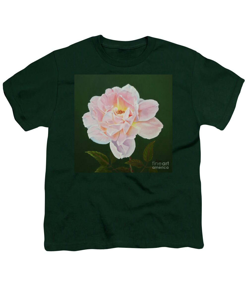 Cotton Candy Rose Youth T-Shirt featuring the painting Cotton Candy Rose by Jimmie Bartlett