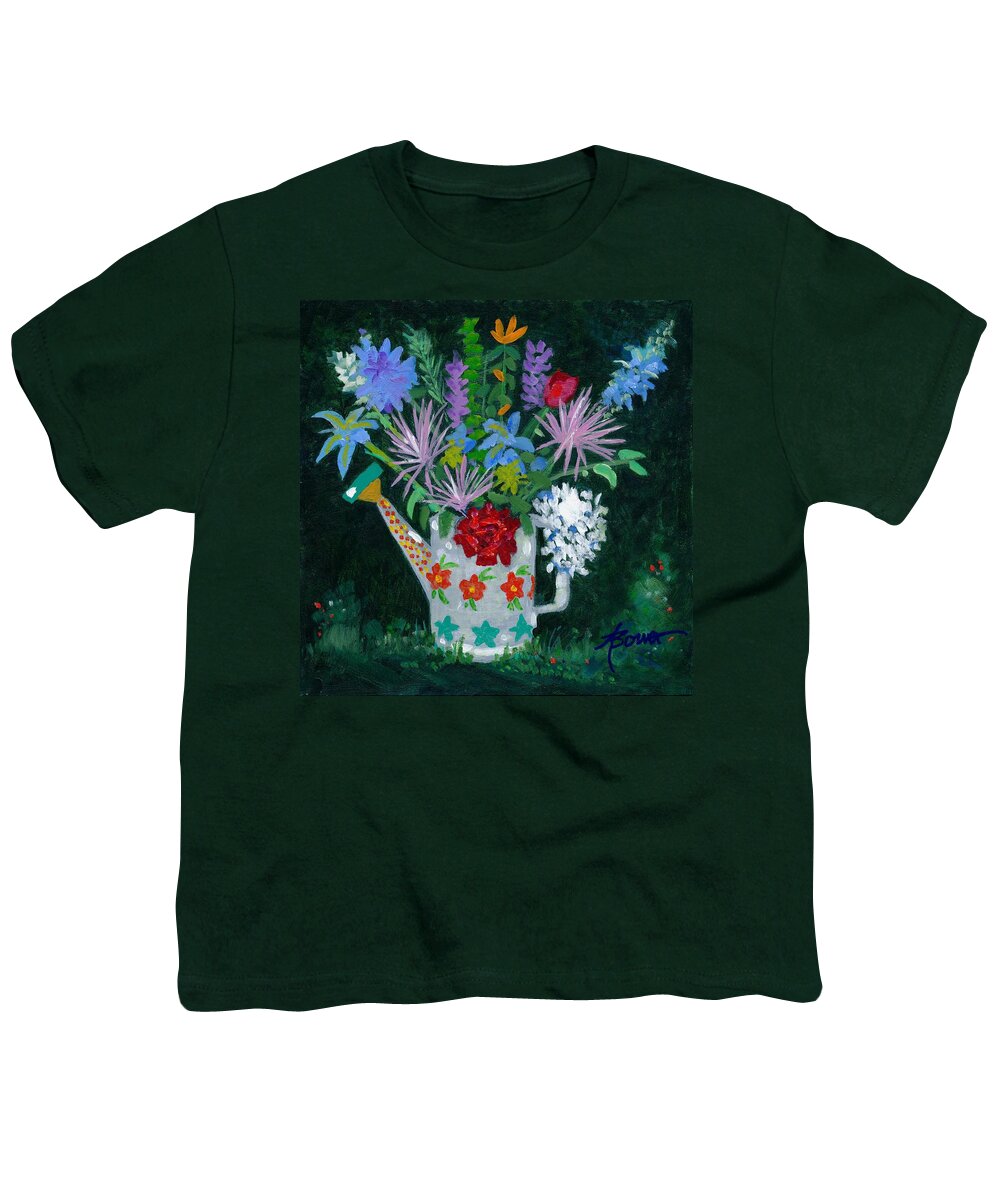 Flowers Youth T-Shirt featuring the painting Double Duty by Adele Bower
