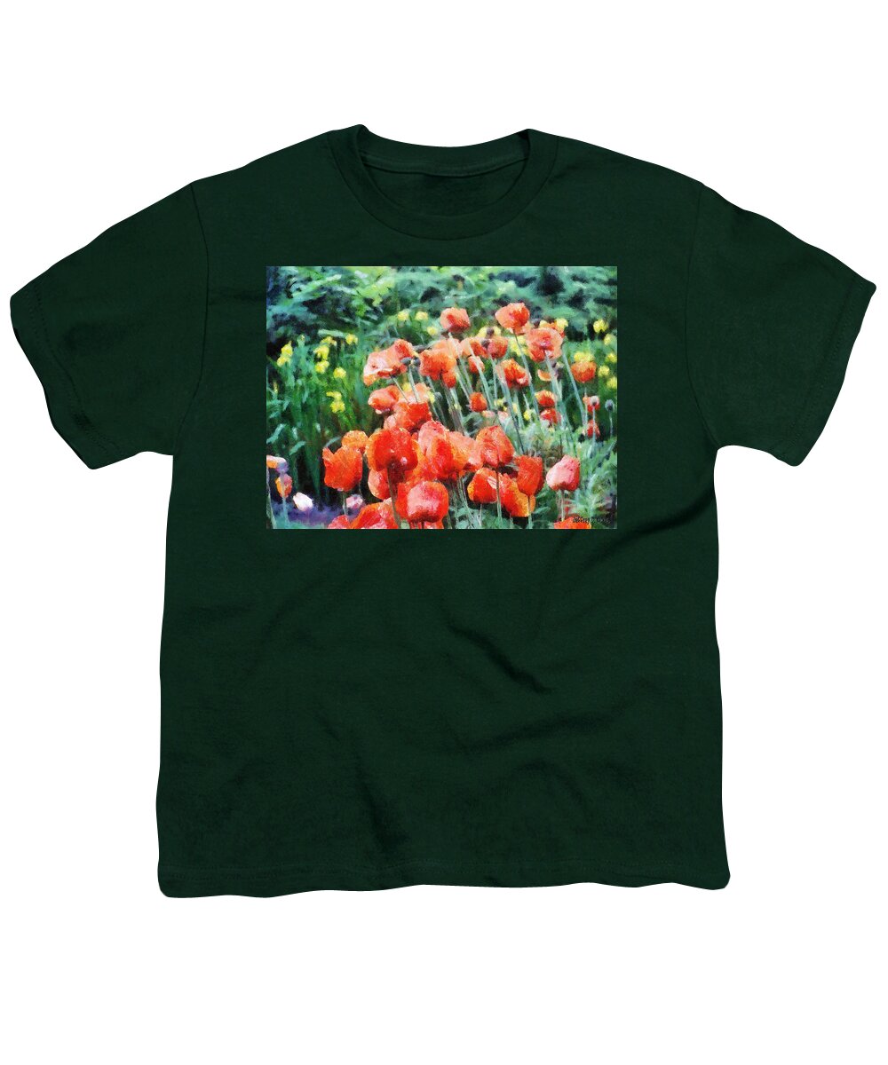 Canadian Youth T-Shirt featuring the painting Field of Flowers by Jeffrey Kolker