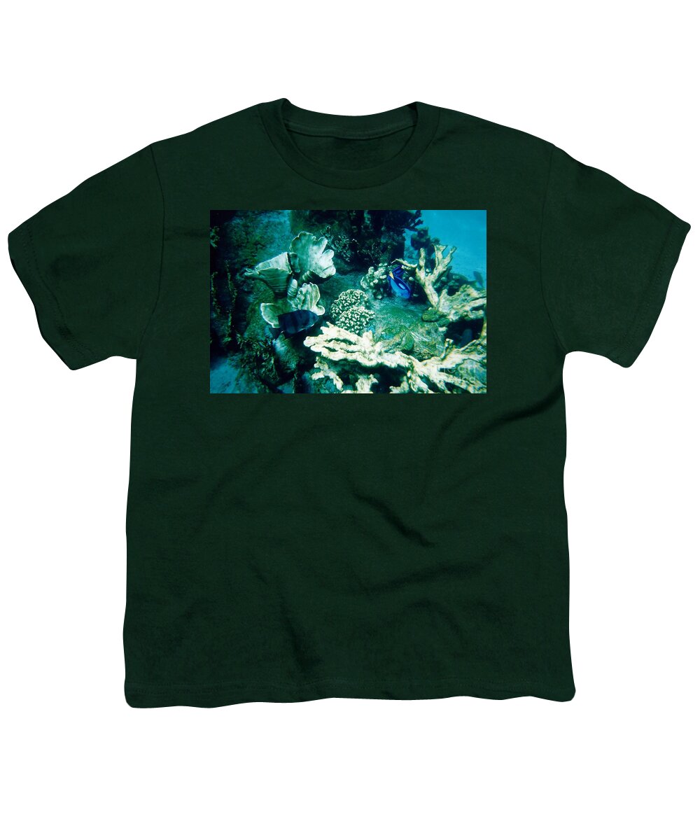 Underwater Youth T-Shirt featuring the photograph Fish In The Coral by D Hackett