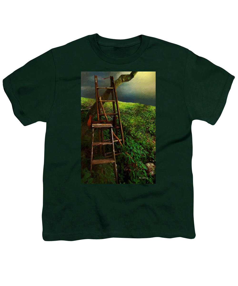 Landscape Youth T-Shirt featuring the painting Forgotten in the Field by RC DeWinter