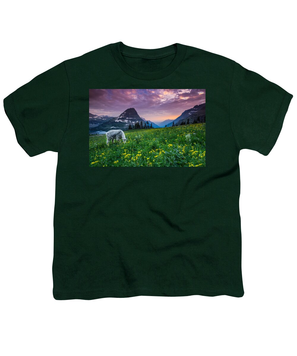 Clouds Youth T-Shirt featuring the photograph Glacier National Park 4 by Larry Marshall