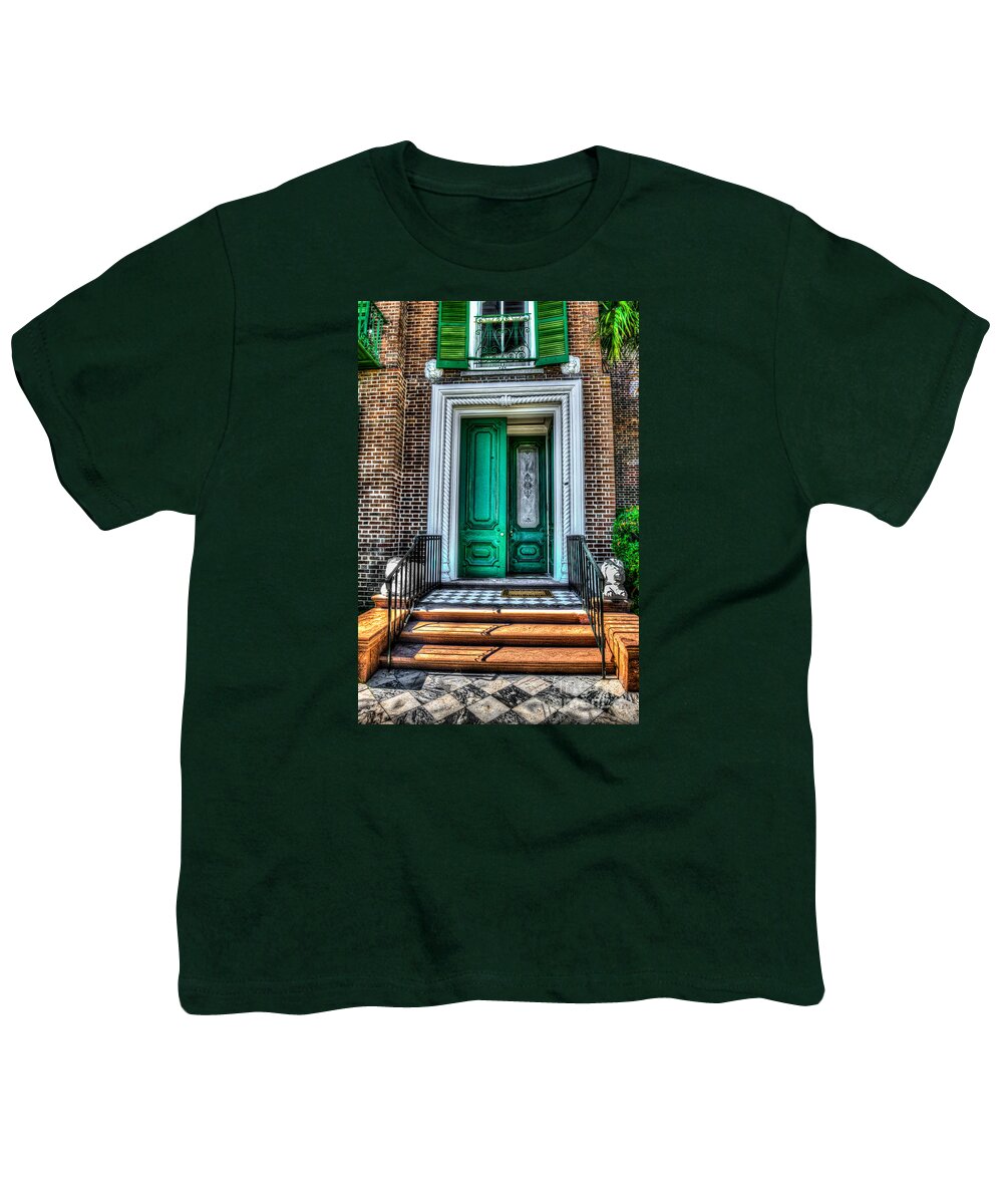 Door Youth T-Shirt featuring the photograph Historic Charleston SC Door by Dale Powell