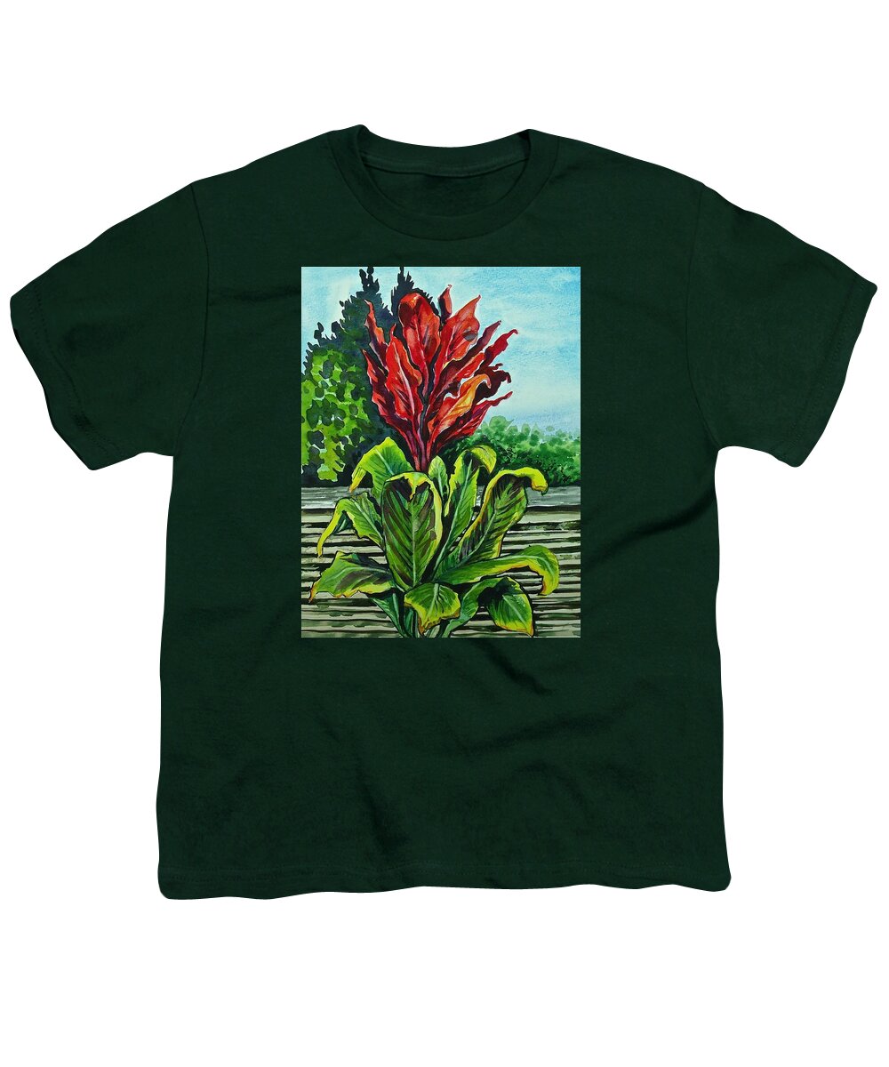 Watercolor Youth T-Shirt featuring the painting Kim Dracena by Lynne Haines