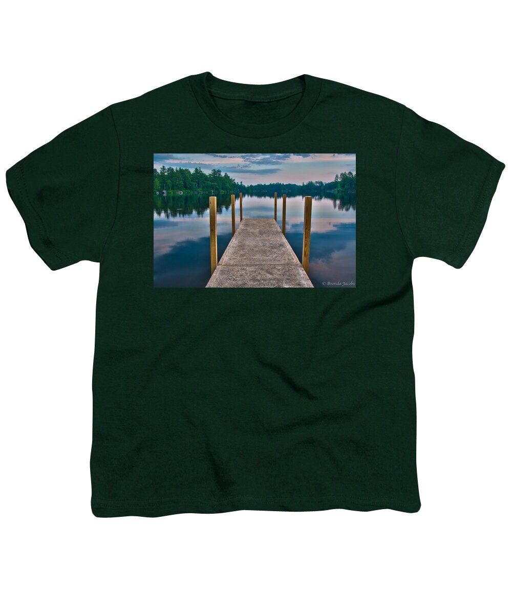 Moultonborough Youth T-Shirt featuring the photograph Lees Mills Dock by Brenda Jacobs