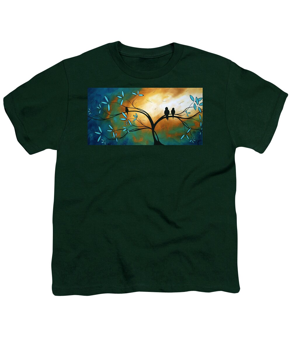 Art Youth T-Shirt featuring the painting Longing by MADART by Megan Aroon
