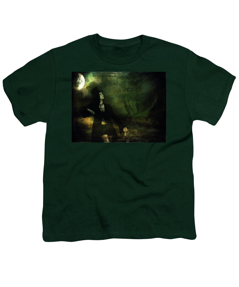 Gothic Youth T-Shirt featuring the photograph Love Moonlight Song of Vampiress by Jenny Rainbow