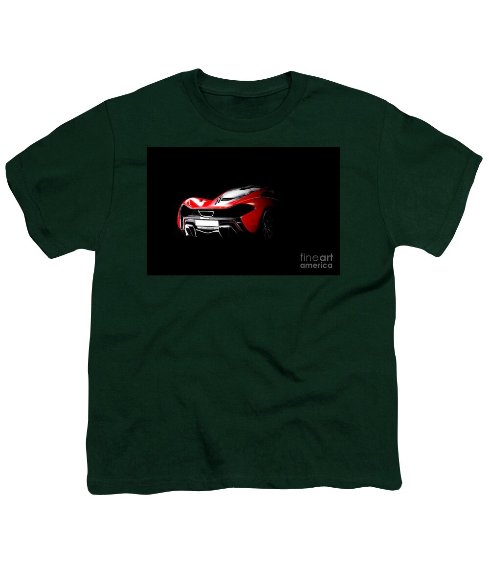 Mclaren P1 Youth T-Shirt featuring the digital art McLaren P1 by Airpower Art