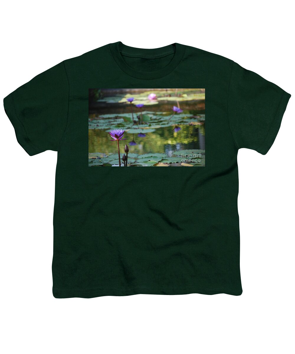 Nymphaea Youth T-Shirt featuring the photograph Monet's Waterlily Pond Number Two by Heather Kirk