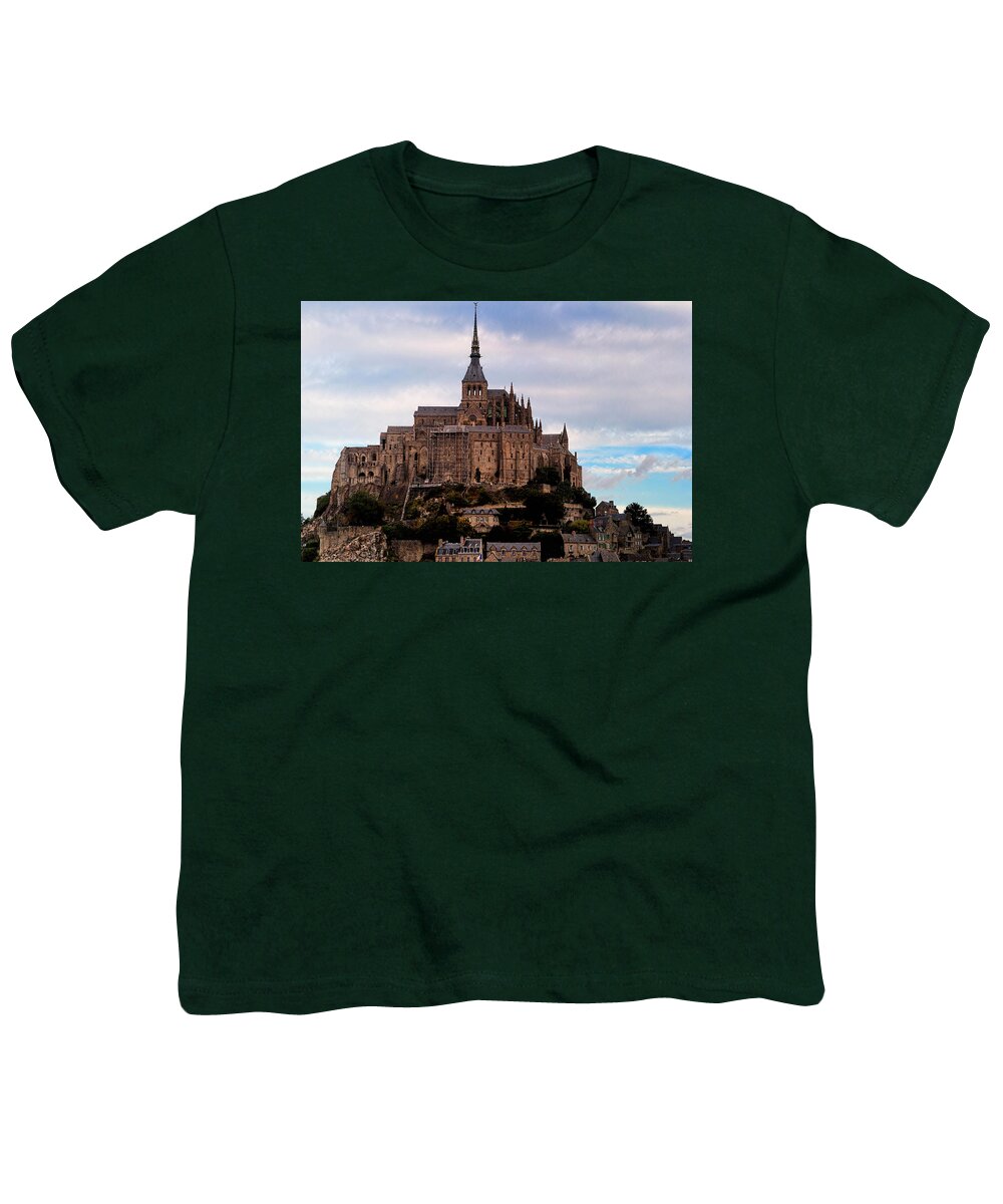 Europe Youth T-Shirt featuring the photograph Mont Saint Michel Castle by Tom Prendergast