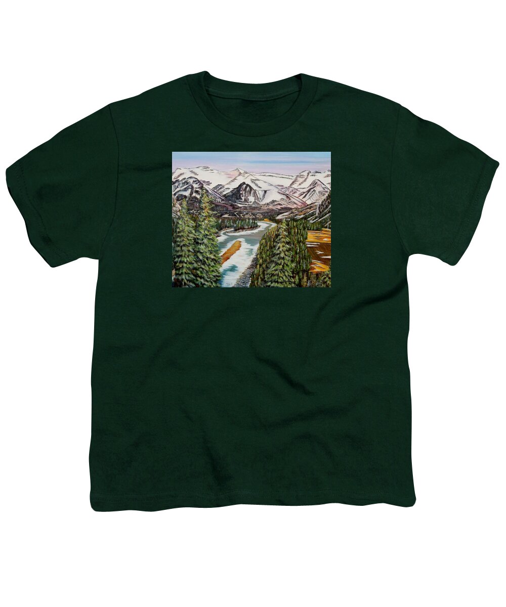 Fairmount Banff Springs Golf Course Youth T-Shirt featuring the painting Mountain Spring - Banff Springs by Marilyn McNish