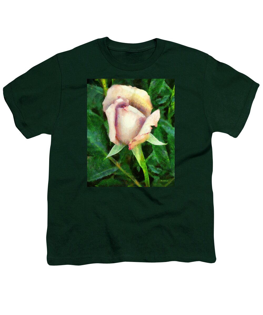 Rose Youth T-Shirt featuring the painting Seashell Rose by RC DeWinter
