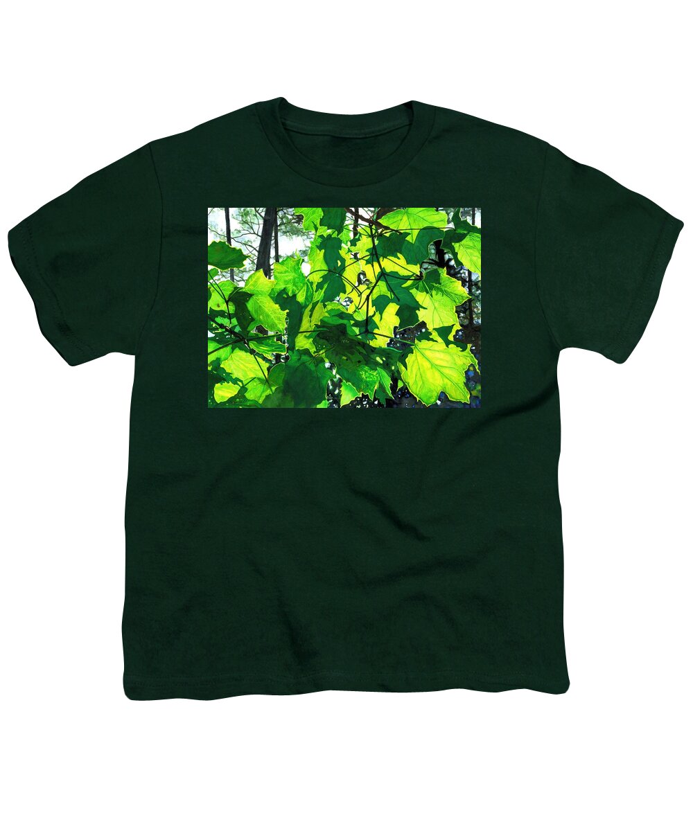 Water Color Trees Youth T-Shirt featuring the painting Sunlight and Shadows - Life's Patterns by Barbara Jewell