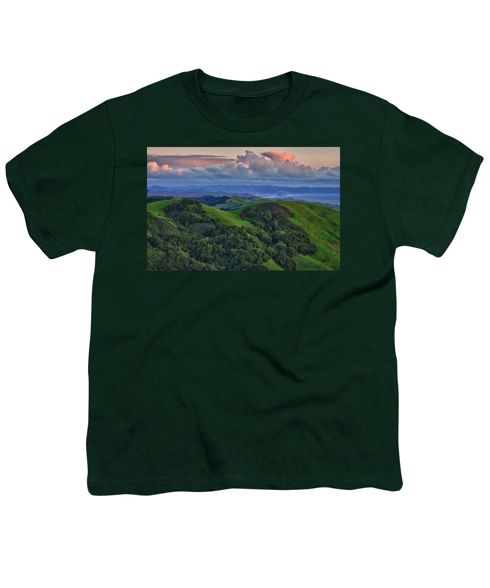 Sunset Youth T-Shirt featuring the photograph View of Morro Bay by Beth Sargent