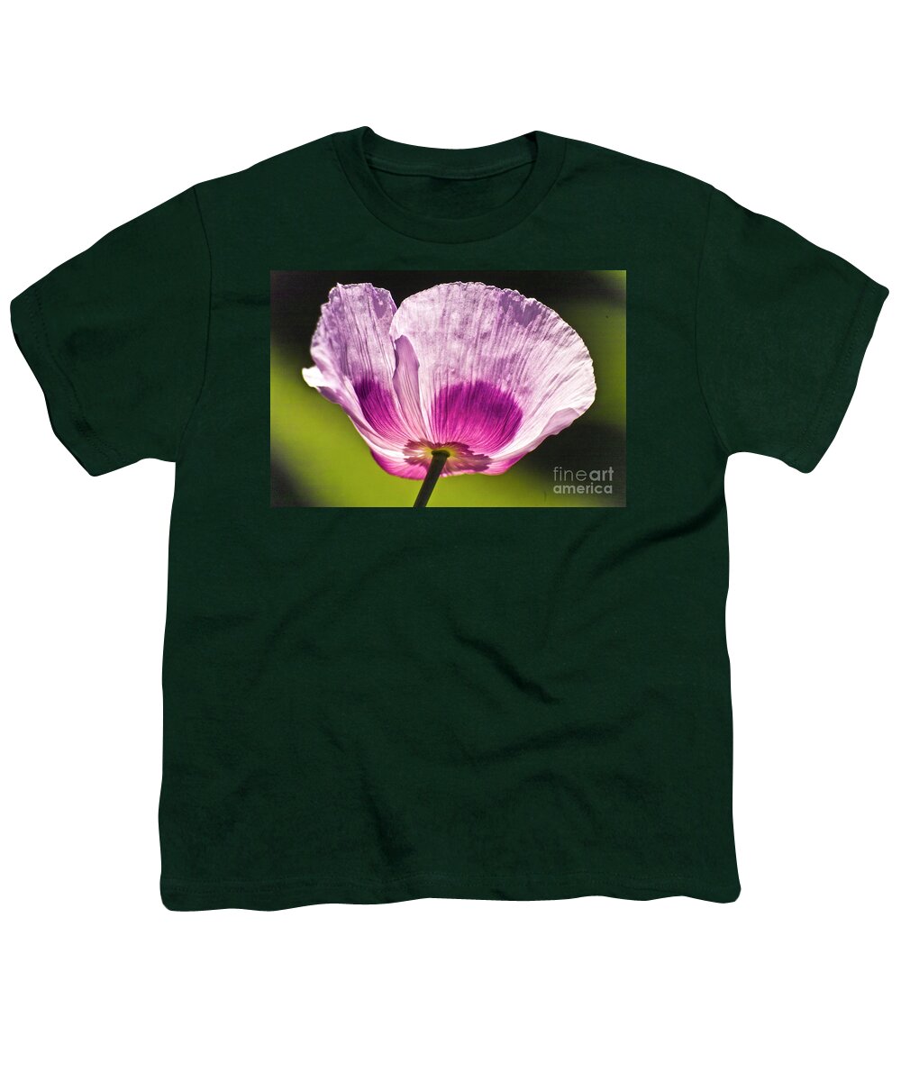 Poppy Youth T-Shirt featuring the photograph Purple Poppy Flower #2 by Heiko Koehrer-Wagner
