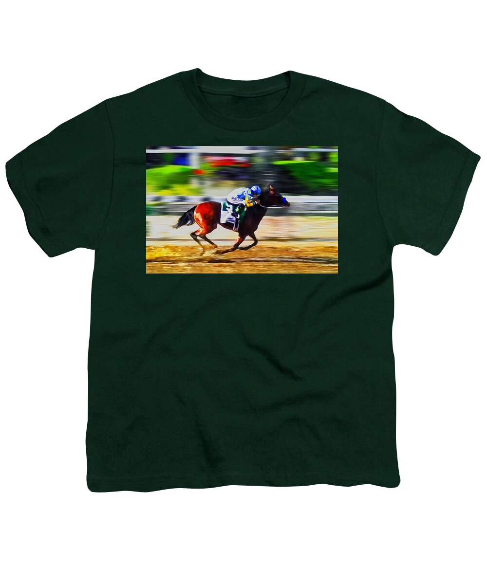American Youth T-Shirt featuring the painting American Pharoah by Rick Mosher