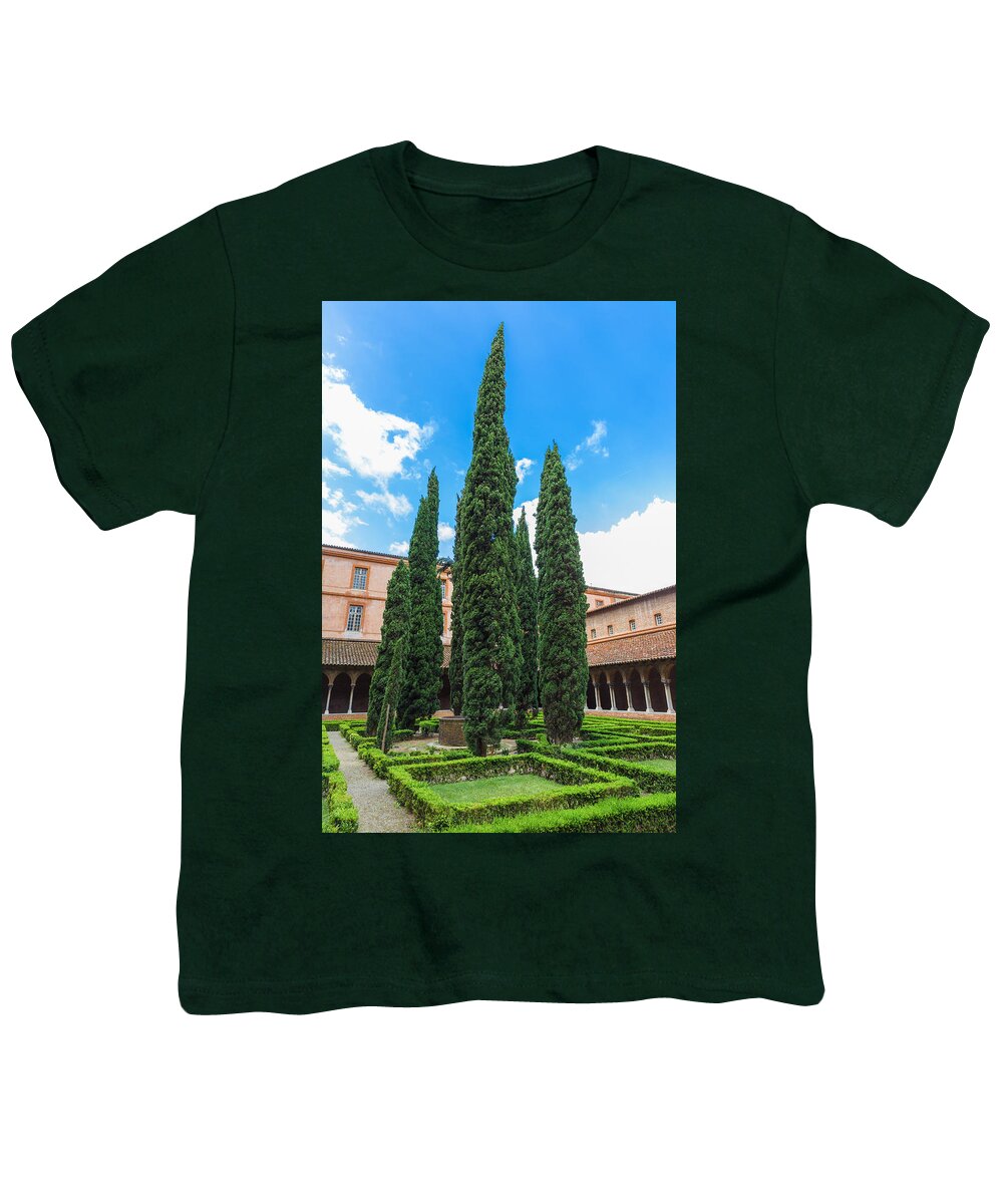Arches Youth T-Shirt featuring the photograph Courtyard insde Eglise des Jacobins or Church of the Jacobins by Semmick Photo
