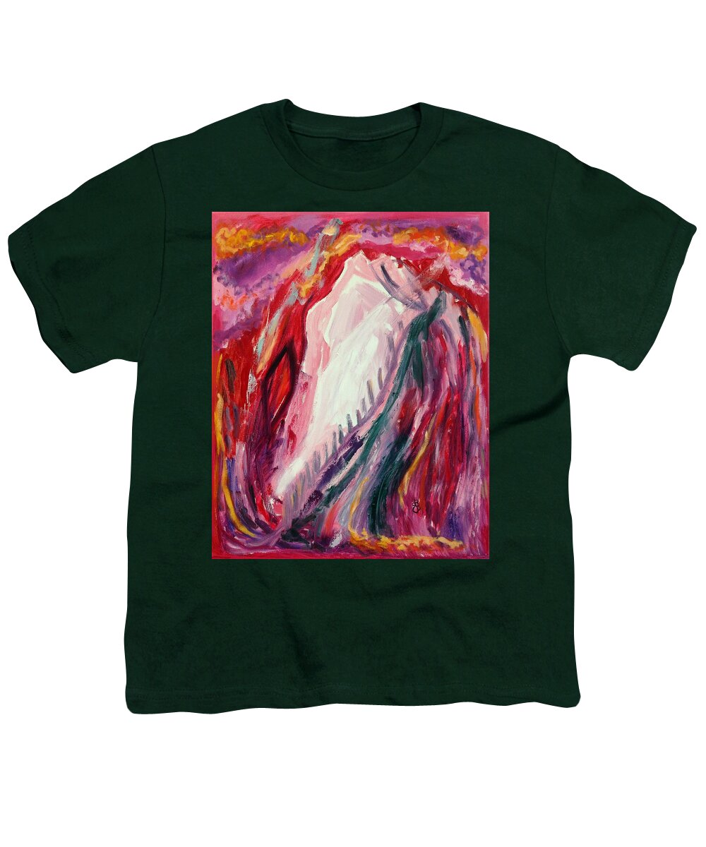 Lady In White Gown Youth T-Shirt featuring the painting Dancing Under the Moon by Diane Pape