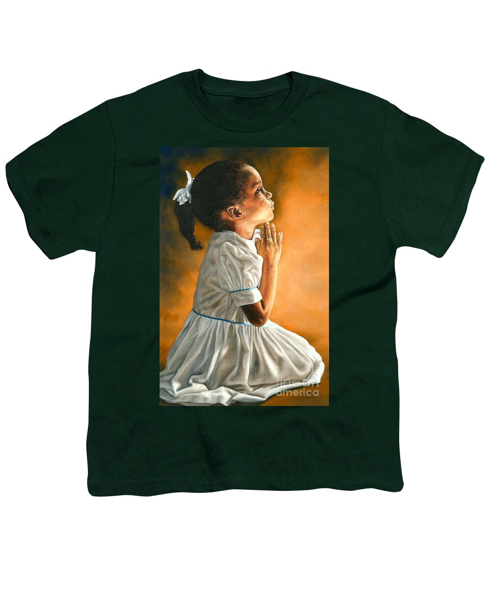 Portrait Youth T-Shirt featuring the painting Dear Father 2 by Nicole Minnis