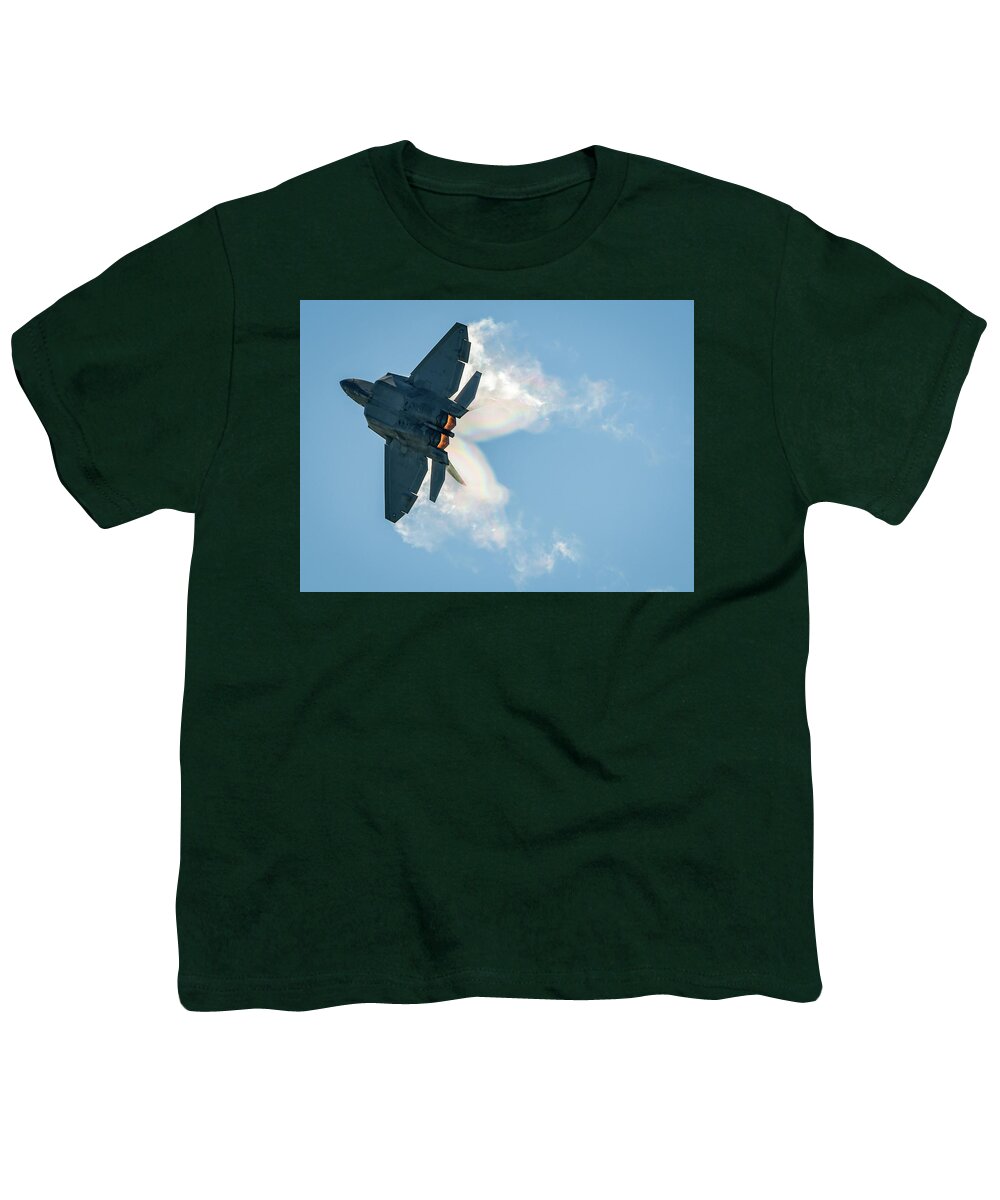 F-22 Youth T-Shirt featuring the photograph F-22 Vapor by David Hart