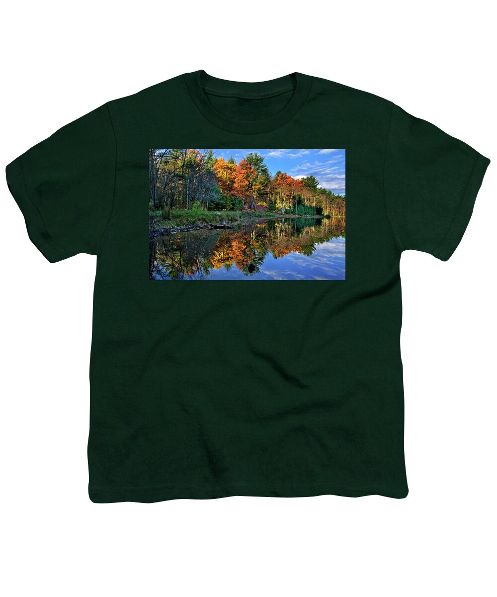 Scenic Youth T-Shirt featuring the photograph Fall Reflections Landscape by Christina Rollo