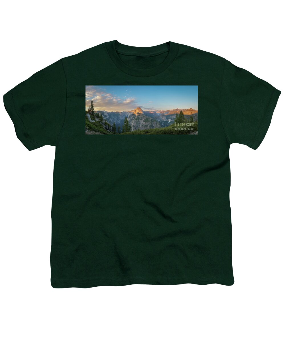 Yosemite Valley Youth T-Shirt featuring the photograph Glacier Point Amphitheater Panorama by Michael Ver Sprill