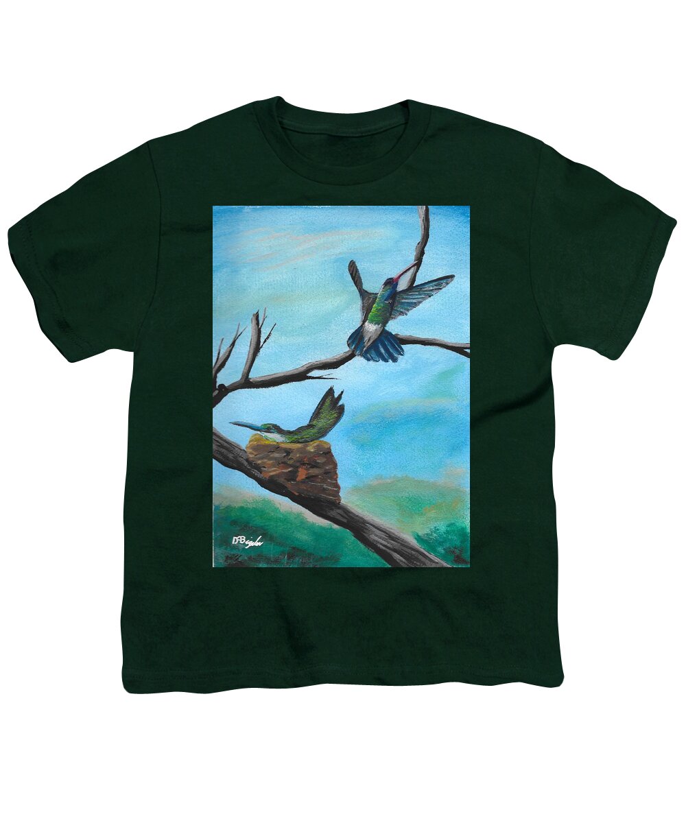 Humming Birds Youth T-Shirt featuring the painting Humming Birds by David Bigelow