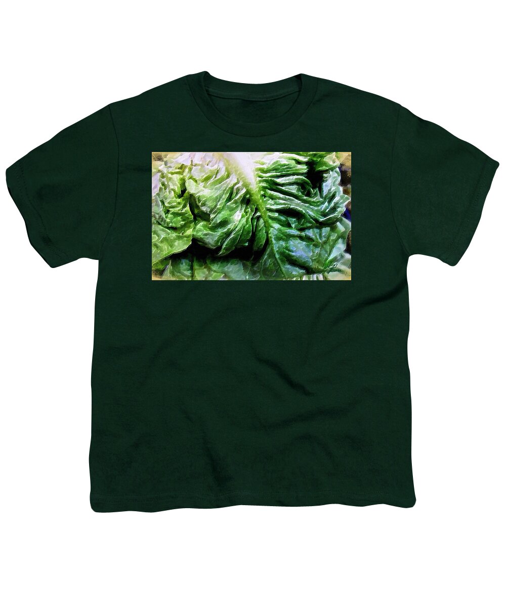 Green Lettuce Youth T-Shirt featuring the painting Lettuce by Joan Reese