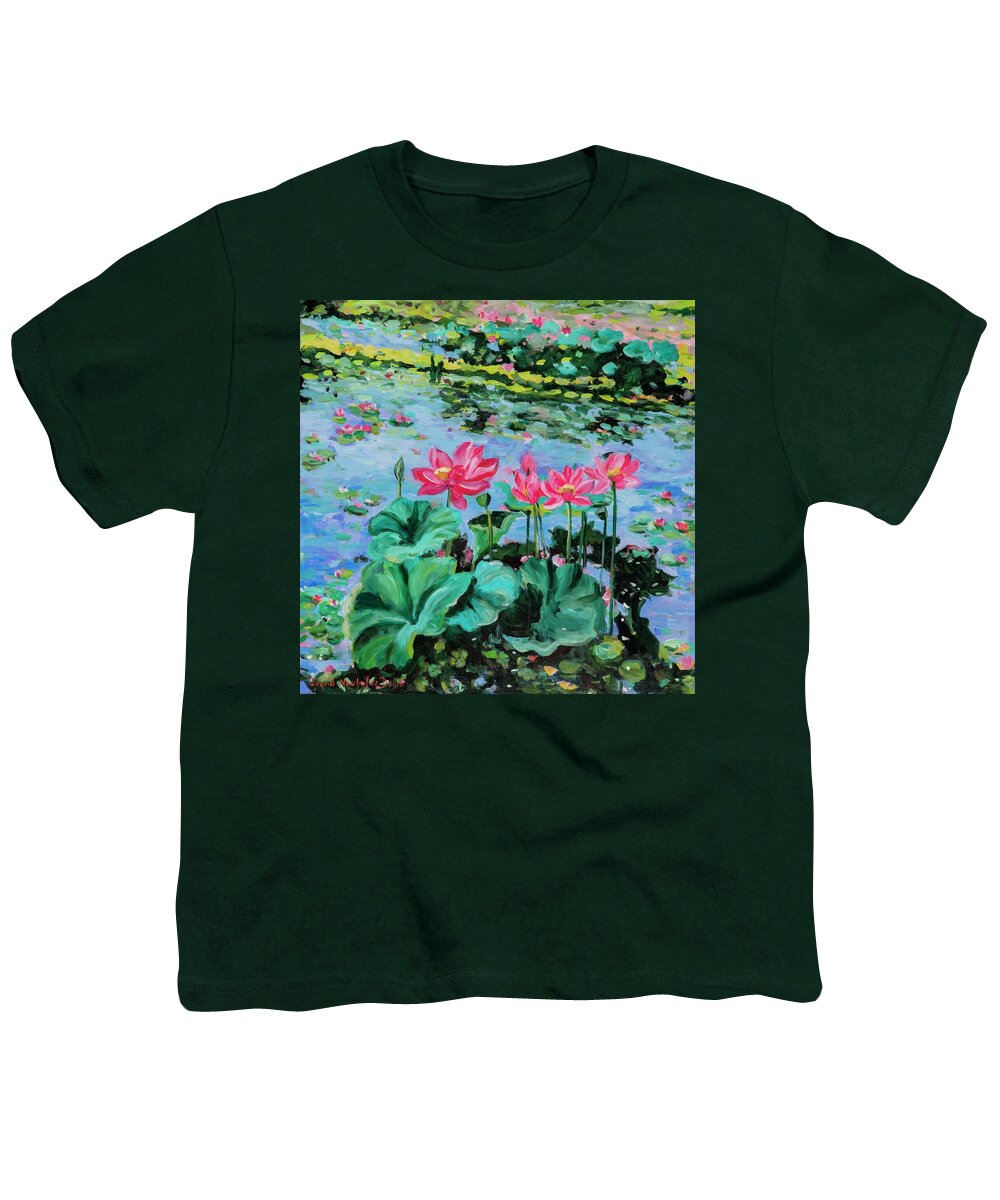 Landscape Youth T-Shirt featuring the painting Lotus by Ingrid Dohm